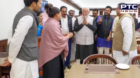 PM Modi's playful interaction with MPs at Parliament canteen: 'I'm going to punish you'
